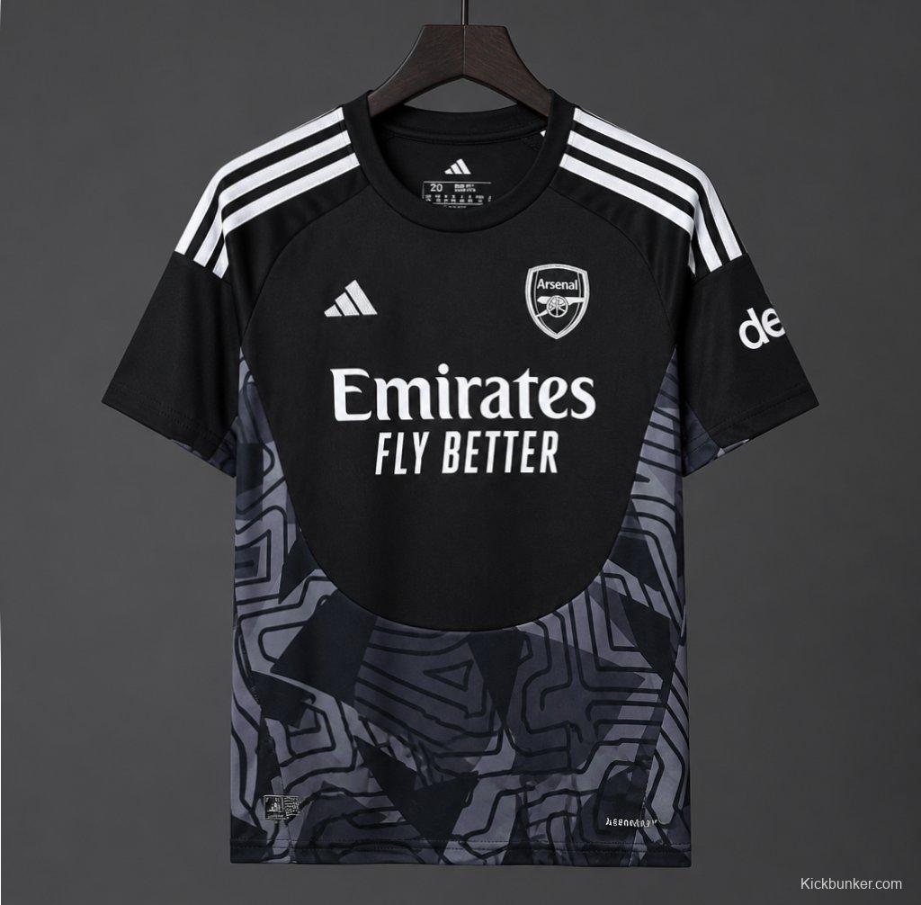 26/27 Arsenal Black with Dark Grey Geometric Contour Pattern Goalkeeper Jersey Set