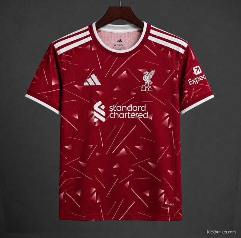 26/27 Womens Liverpool Red with Triangle Pattern Home Jersey