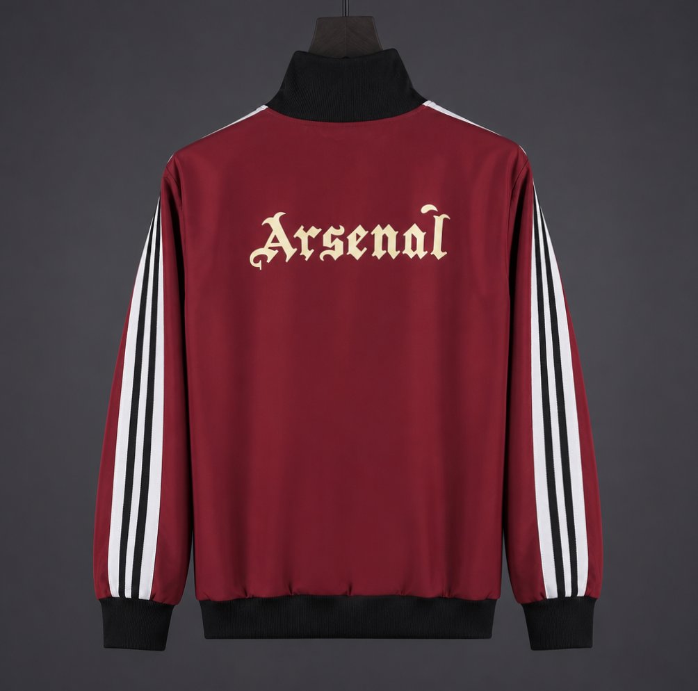 26/27 Arsenal Track Jacket Burgundy Black Full Zipper Windbreaker