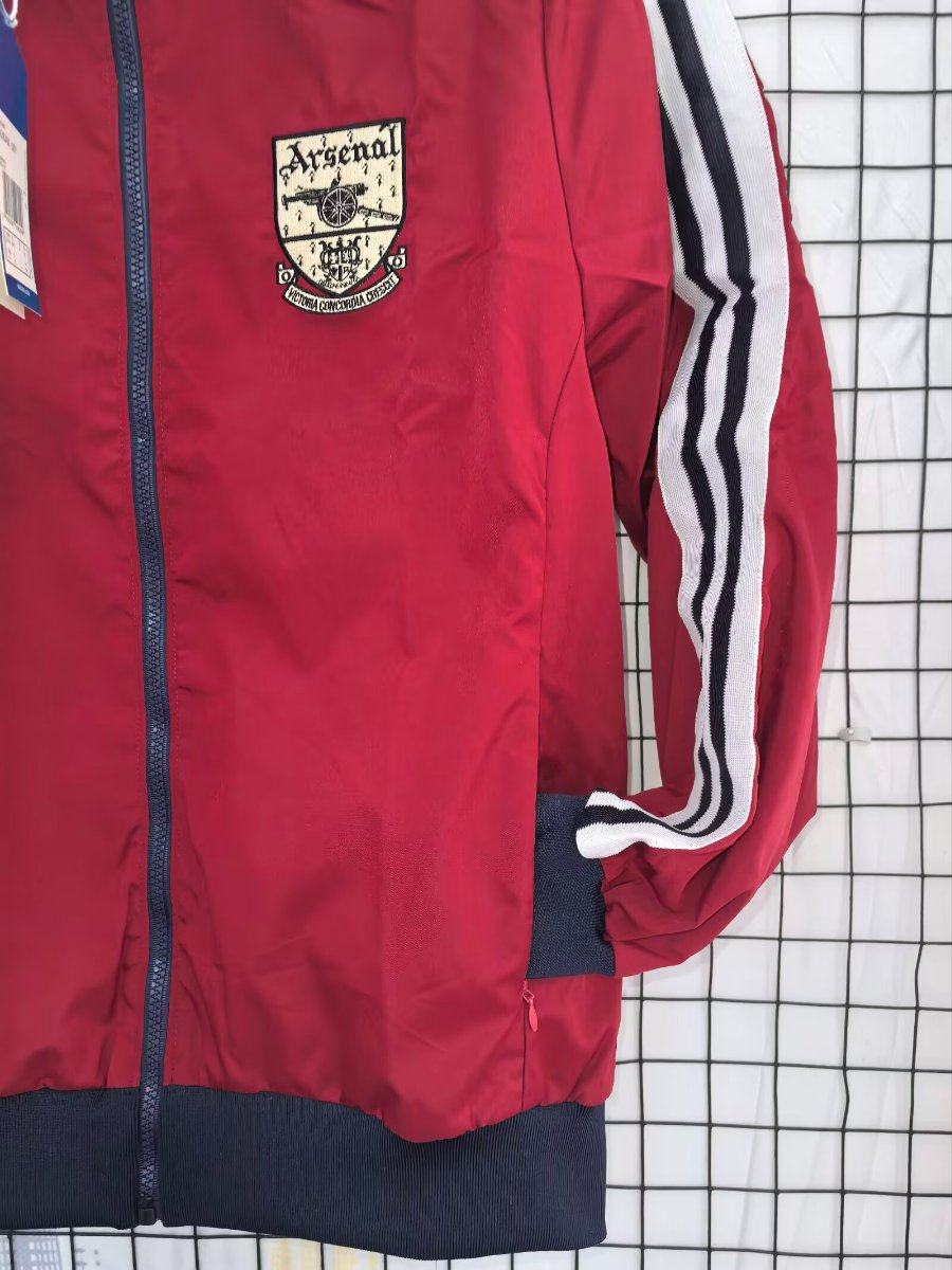 26/27 Arsenal Track Jacket Burgundy Black Full Zipper Windbreaker