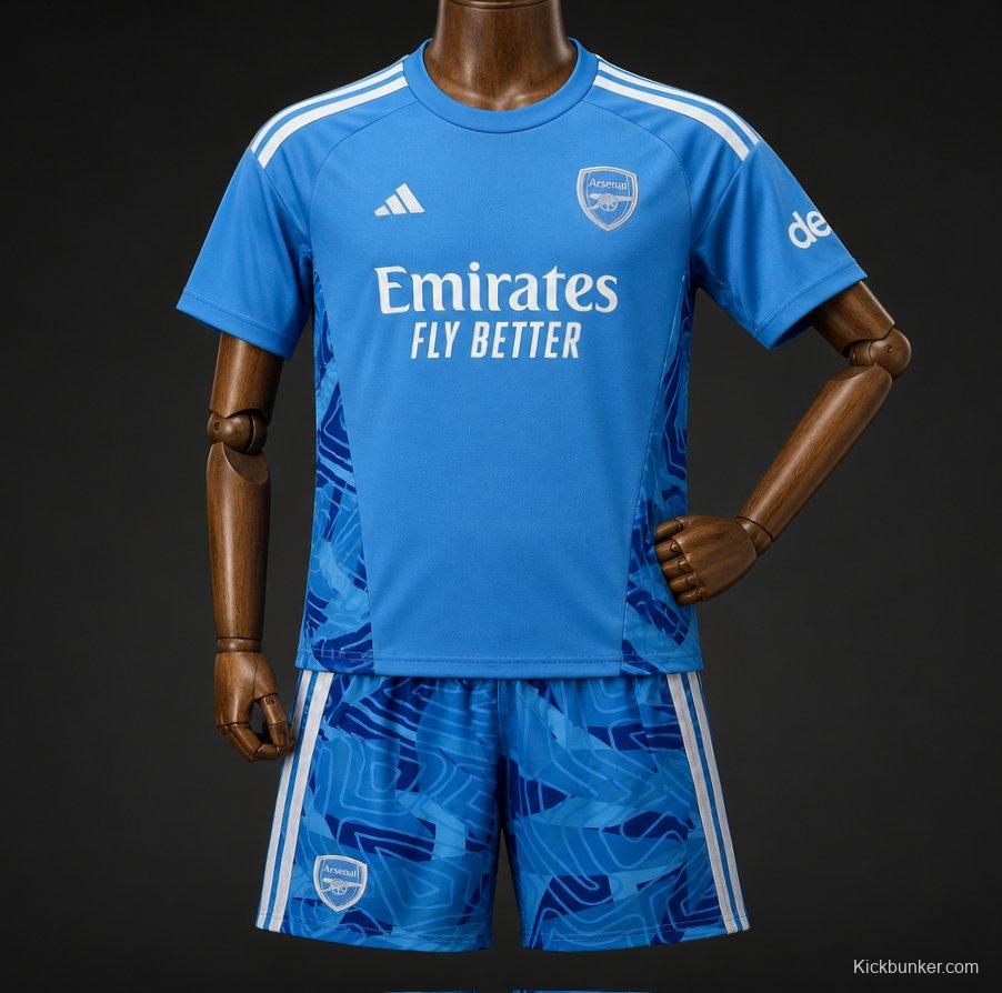26/27 Kids Arsenal Away Blue Goalkeeper Jersey