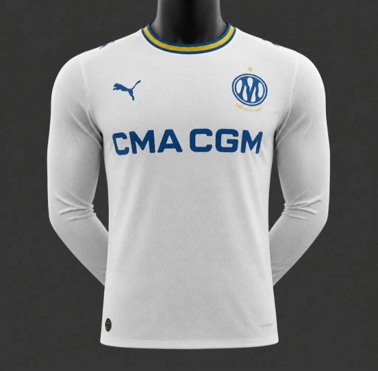 Player Version 26/27 Olympique Marseille Home White Long Sleeve Jersey