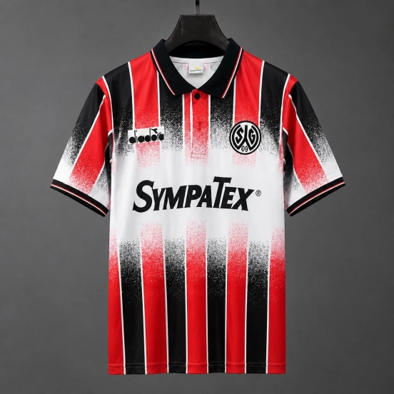 Retro 93/94 Wattenscheid 09 Home Red/Black Vertical Stripes Jersey