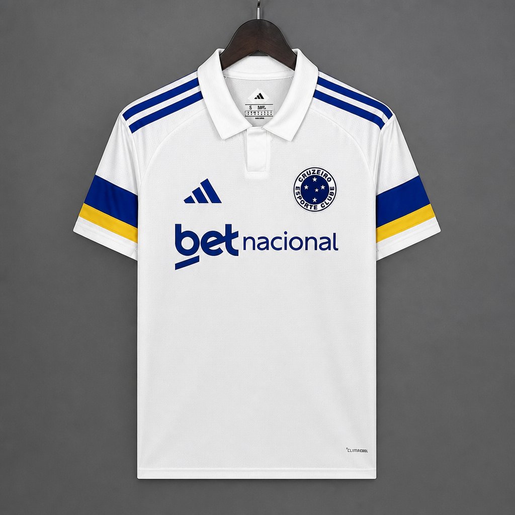 26/27 Cruzeiro Esporte Clube White with Blue  Sleeve Away Jersey